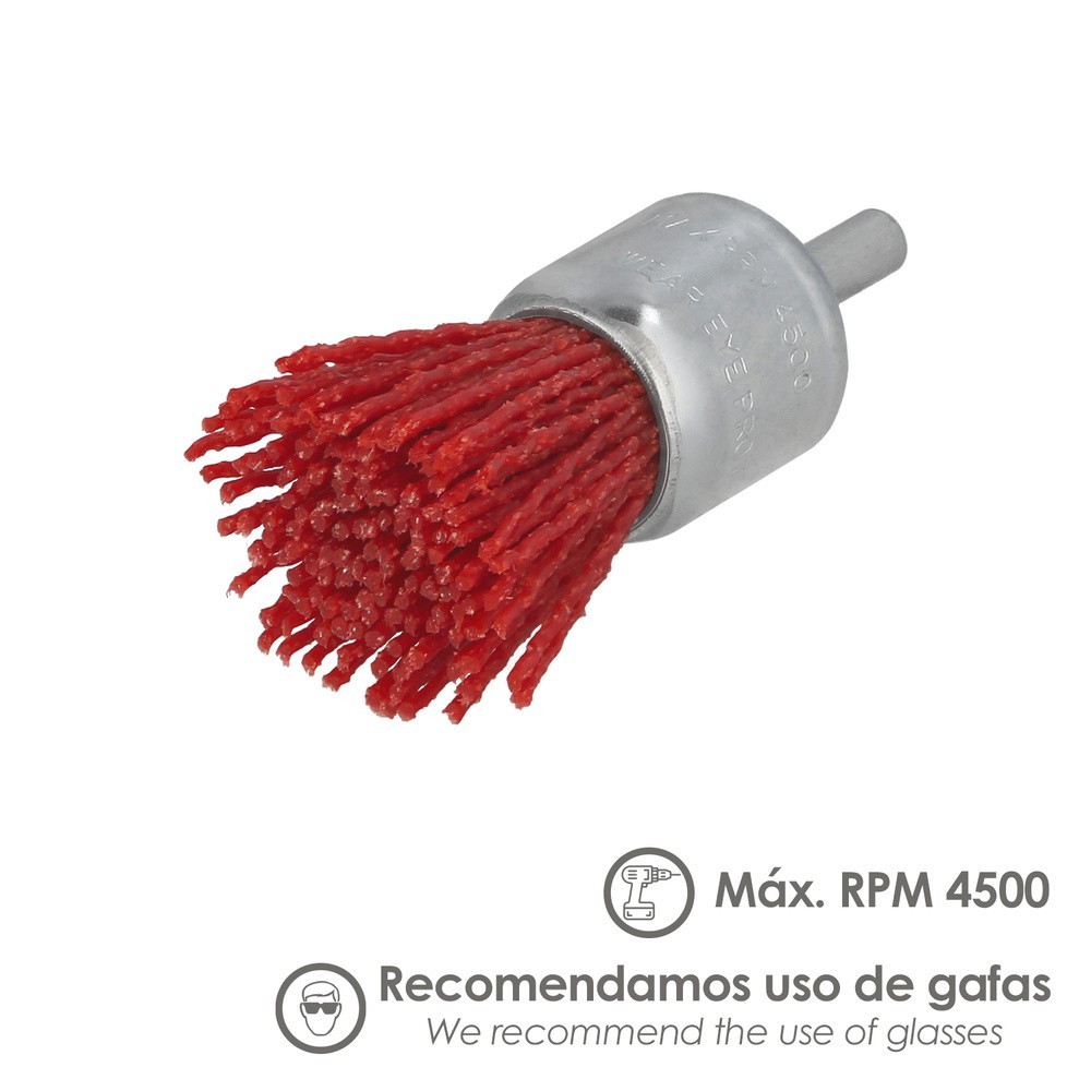 Cepillo Nylon Brocha Ø 25 mm, Cepillo De Lijado Nailon, Cepillo Para Taladro De Nailon, Cepillo De Alambre Abrasivo De Nailon al