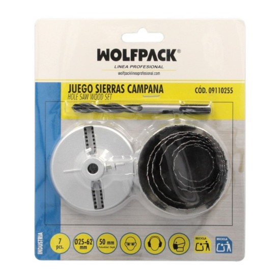 Juego Sierras Campana 50 mm, 25/62 7 Piezas al por Mayor | Almacén de Ferretería