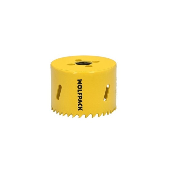 Corona Sierra Bimetal Ø 64 mm, Templado Termico, Base Reforzada, Corona Madera, Broca Agujeros Madera, Acero, Hierro, Plasticos 