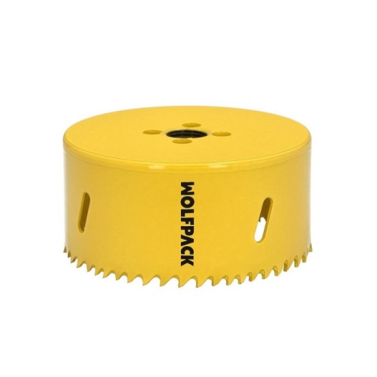 Corona Sierra Bimetal Ø 95 mm, Templado Termico, Base Reforzada, Corona Madera, Broca Agujeros Madera, Acero, Hierro, Plasticos 