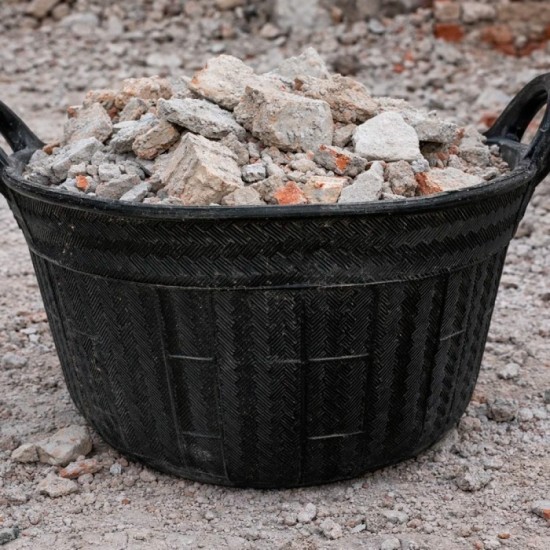 Espuerta Goma Carbonera 30 Litros Con Asas Base y Laterales Reforzado, Espesor 1 cm, Espuerta Obra, Cubo Goma Obra al por Mayor 