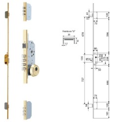 Cerradura Tesa Seguridad T2B3 54566 LE Cerradero Largo 45 HE