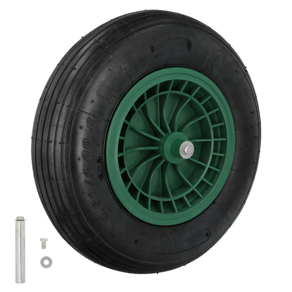 Rueda Carretilla Neumatica Para Carretilla Obra / Jardin Llanta Plastico Eje Ø 20 mm, Rueda Carretilla Jardin, Carro Invernadero