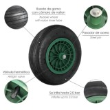 Rueda Carretilla Neumatica Para Carretilla Obra / Jardin Llanta Plastico Eje Ø 20 mm, Rueda Carretilla Jardin, Carro Invernadero