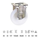 Rueda Industrial Nylon Placa Fija   80 mm, al por Mayor | Almacén de Ferretería