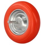 Rueda Carretilla Obra / Jardin Maciza Llanta Acero "Plus" Naranja Impinchable, Para Eje Ø 19 mm Rueda Ø 35 cm al por Mayor | Alm