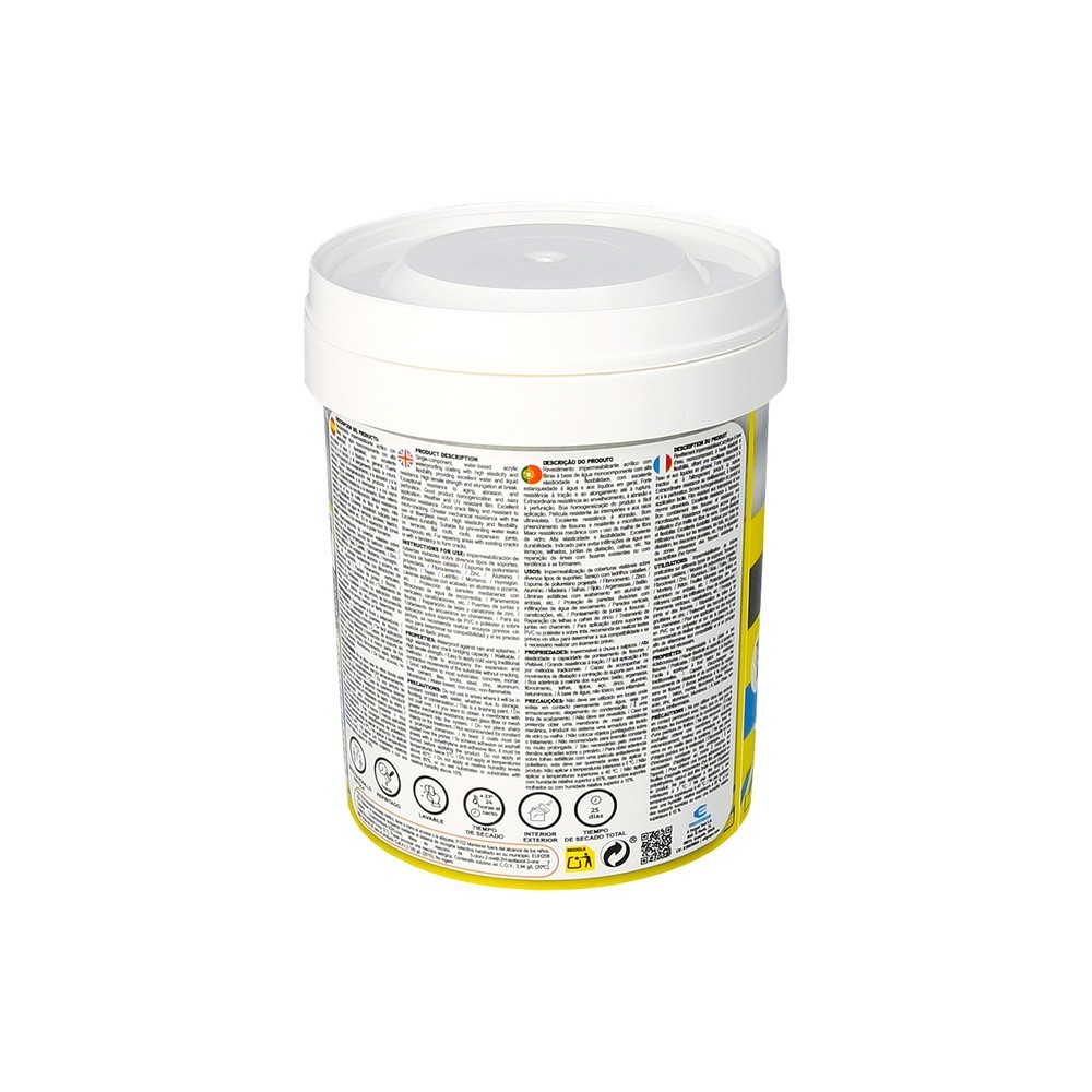 Pintura Impermeabilizante Con Fibras Para Exteriores / Interiores 750 ml, Color Blanco al por Mayor | Almacén de Ferretería