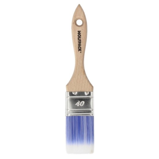 Paletina Profesional Plus Ancho 40 mm, Cerdas Sintenticas PBT, Mango Madera Haya Ergonomico, Brocha Pintor, Pincel Pintura al po