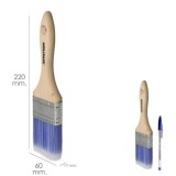 Paletina Profesional Plus Ancho 60 mm, Cerdas Sintenticas PBT, Mango Madera Haya Ergonomico, Brocha Pintor, Pincel Pintura al po