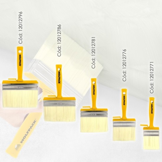 Brocha Profesional Techos 70x30 mm, Cerda Blanca, Mango Ergonomico, Con Gancho, Brocha Pintura, Brocha Pintor Profesional al por