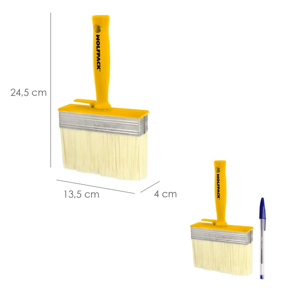 Brocha Profesional Techos 140x40 mm, Cerda Blanca, Mango Ergonomico, Con Gancho, Brocha Pintura, Brocha Pintor Profesional al po