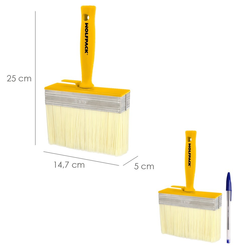 Brocha Profesional Techos 150x50 mm, Cerda Blanca, Mango Ergonomico, Con Gancho, Brocha Pintura, Brocha Pintor Profesional al po