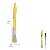 Paletina Profesional Cerda Blanca Ancho 20 mm, Cerdas Naturales Mango Plastico Ergonomico, Brocha Pintor, Pincel Pintura al por 