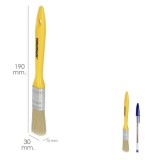 Paletina Profesional Cerda Blanca Ancho 30 mm, Cerdas Naturales Mango Plastico Ergonomico, Brocha Pintor, Pincel Pintura al por 