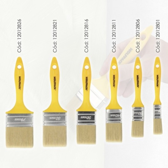 Paletina Profesional Cerda Blanca Ancho 50 mm, Cerdas Naturales Mango Plastico Ergonomico, Brocha Pintor, Pincel Pintura al por 