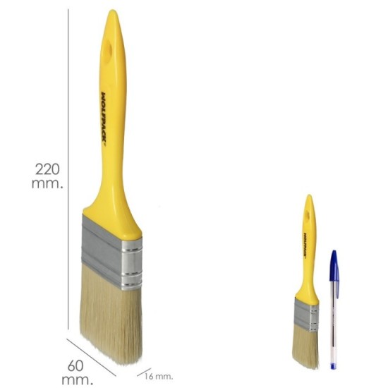 Paletina Profesional Cerda Blanca Ancho 60 mm, Cerdas Naturales Mango Plastico Ergonomico, Brocha Pintor, Pincel Pintura al por 