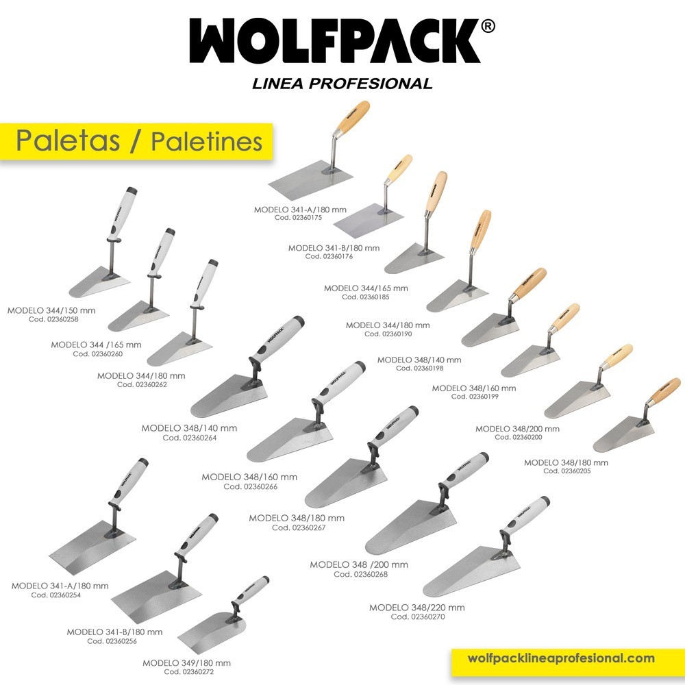 Paleta Wolfpack Plus Mango madera 344   165x120 mm, al por Mayor | Almacén de Ferretería