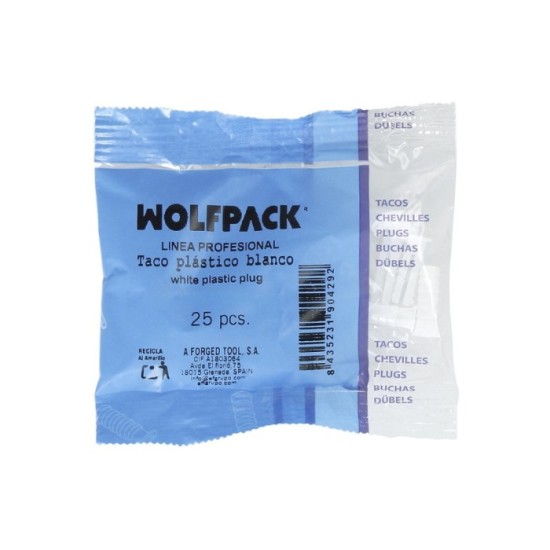 Taco Wolfpack Plástico Blanco    6 mm, (25 unidades) al por Mayor | Almacén de Ferretería