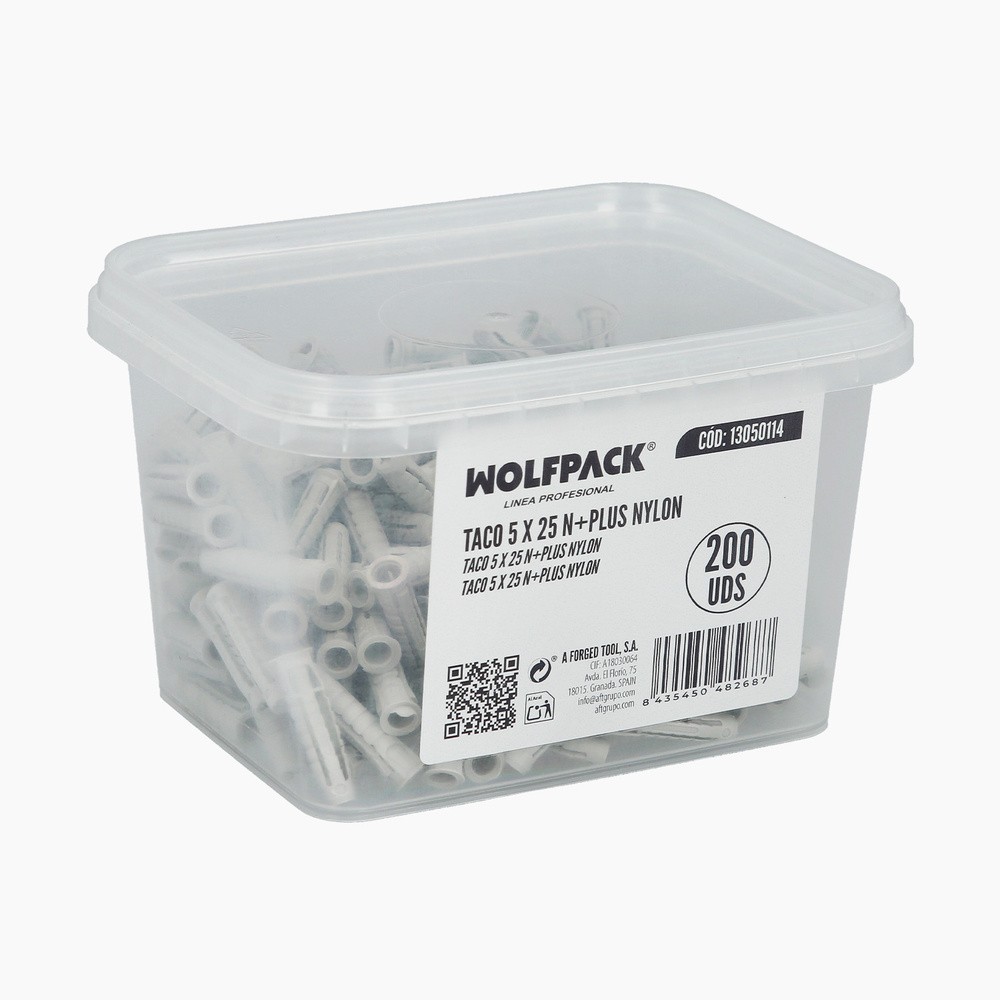 Taco 5 x 25 N+plus Nylon Caja 200 Uds, al por Mayor | Almacén de Ferretería