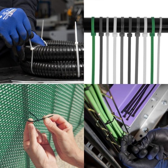 Brida Nylon 100%, Color Negro 2,5 x 135 mm, Bolsa 100 unidades, Abrazadera Plastico, Organizador Cables, Alta Resistencia al por