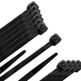 Brida Nylon 100%, Color Negro 3,5 x 140 mm, Bolsa 100 unidades, Abrazadera Plastico, Organizador Cables, Alta Resistencia al por