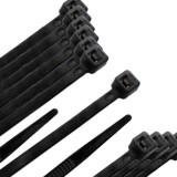 Brida Nylon 100%, Color Negro 7,5 x 450 mm, Bolsa 100 unidades, Abrazadera Plastico, Organizador Cables, Alta Resistencia al por