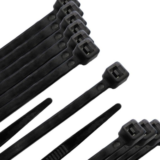 Brida Nylon 100%, Color Negro 9,0 x 780 mm, Bolsa 100 unidades, Abrazadera Plastico, Organizador Cables, Alta Resistencia al por