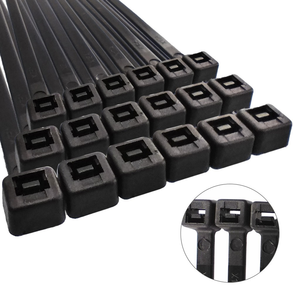 Brida Nylon 100%, Color Negro 9,0 x 780 mm, Bolsa 100 unidades, Abrazadera Plastico, Organizador Cables, Alta Resistencia al por