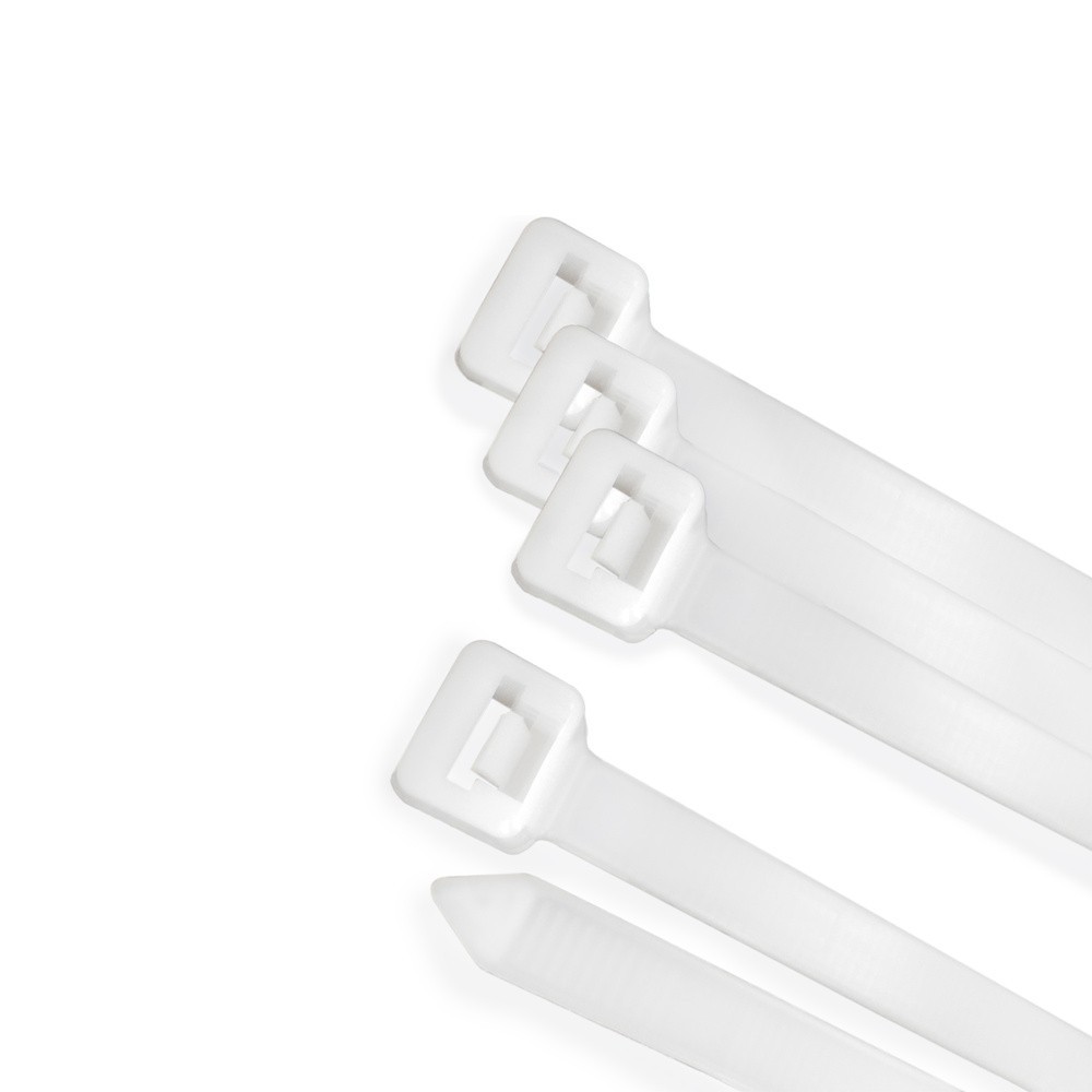 Brida Nylon 100%, Color Blanco / Natural 3,5 x 140 mm, 100 Piezas, Abrazadera Plastico, Organizador Cables, Alta Resistencia al 