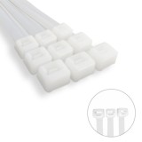 Brida Nylon 100%, Color Blanco / Natural 4,5 x 280 mm, 100 Piezas, Abrazadera Plastico, Organizador Cables, Alta Resistencia al 