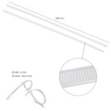 Brida Nylon 100%, Color Blanco / Natural 7,8 x 540 mm, 100 Piezas, Abrazadera Plastico, Organizador Cables, Alta Resistencia al 