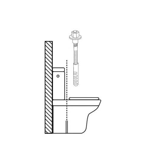 Kit Sanitario Fijacion Wc  5x75 mm, Bicromatado (2 Piezas) al por Mayor | Almacén de Ferretería