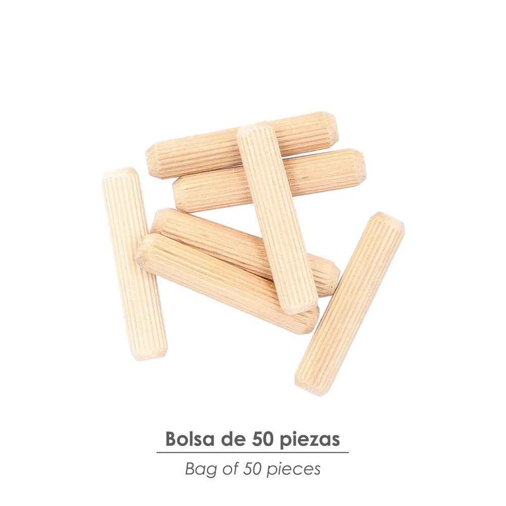 Espigas Madera 8x40 mm, (Bolsa de 50 Piezas) al por Mayor | Almacén de Ferretería