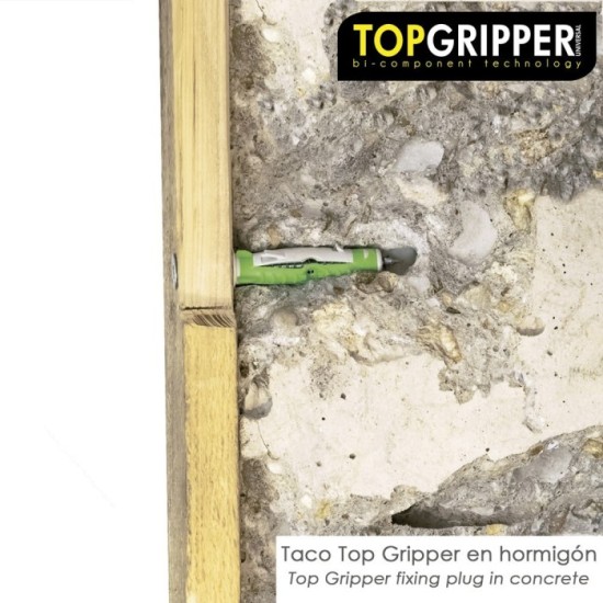 Taco Topgripper Bimaterial Ø 10 mm, (Caja 75 unidades) Taco Anclaje Universal, Taco Hormigon, Taco Pladur, Taco Ladrillo al por 