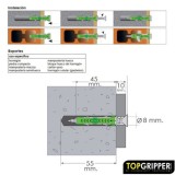 Cubo Tacos Topgripper Bimaterial Con Tornillos Ø 8 mm, 100 Piezas Taco Anclaje Universal, Taco Hormigon, Taco Pladur al por Mayo