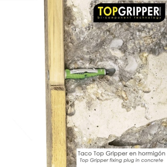 Cubo Tacos Topgripper Bimaterial Con Tornillos Ø 8 mm, 100 Piezas Taco Anclaje Universal, Taco Hormigon, Taco Pladur al por Mayo