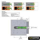 Blister Tacos Topgripper Bimaterial Con Tornillos Ø 5 mm, 50 Piezas Taco Anclaje Universal, Taco Hormigon, Taco Pladur, al por M