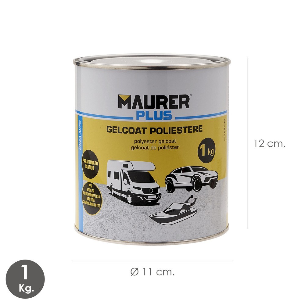 Gel Coat Poliester 1kg, Blanco, Pintura Poliester Para Fibra De Vidrio / Resina, al por Mayor | Almacén de Ferretería
