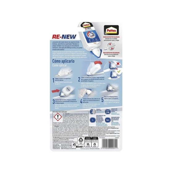 Nural Pattex Re New Juntas Baño (Bote 80 ml,) al por Mayor | Almacén de Ferretería