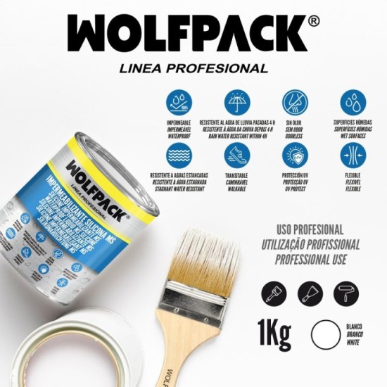 Impermeabilizante Silicona Ms Polymer Blanco 1 Kg, Silicona Liquida, Revestimiento Acrilico, Impermeabilizante, Pintura Acrilica