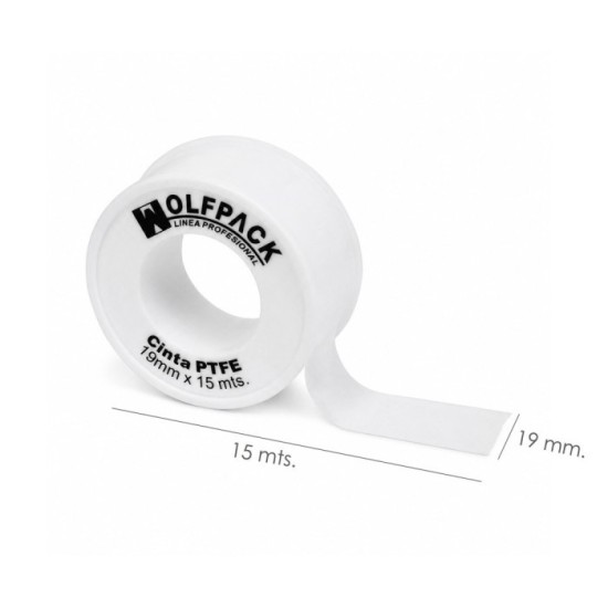 Cinta PTFE Wolfpack  19 mm, x 15 m, (Paquete de 10 Rollos) al por Mayor | Almacén de Ferretería