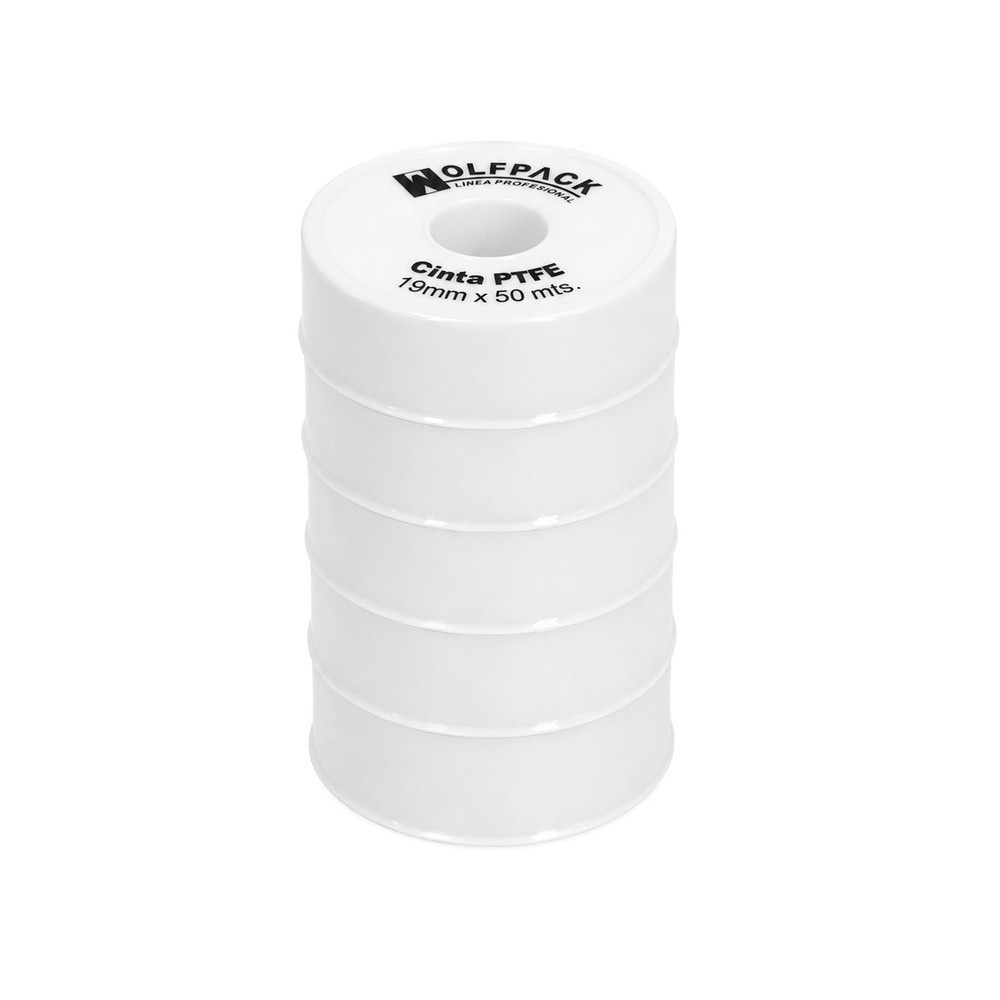 Cinta PTFE Wolfpack 19 mm, x 50 m, Grueso, (Paquete de 5 Rollos) al por Mayor | Almacén de Ferretería