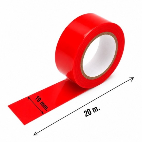 Cinta Aislante 20 m, x 19 mm, Roja Uso doméstico al por Mayor | Almacén de Ferretería