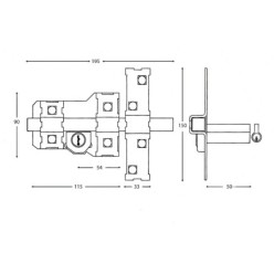 Cerrojo Fac 302-l/115-p/ Izquierda,