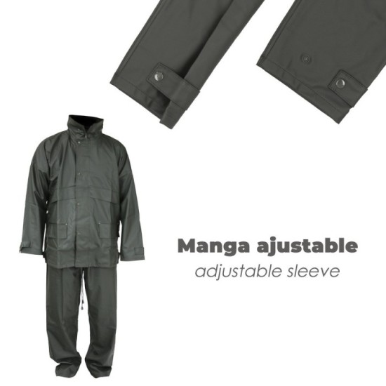 Traje de Agua Impermeable Verde Poliuretano Talla 7-L al por Mayor | Almacén de Ferretería