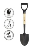 Pala Pequeña Mango Madera Punta Mango Anilla 75 cm, minipala, Pala Jardineria,transplantes, Camping, Montañismo, Acampada al por