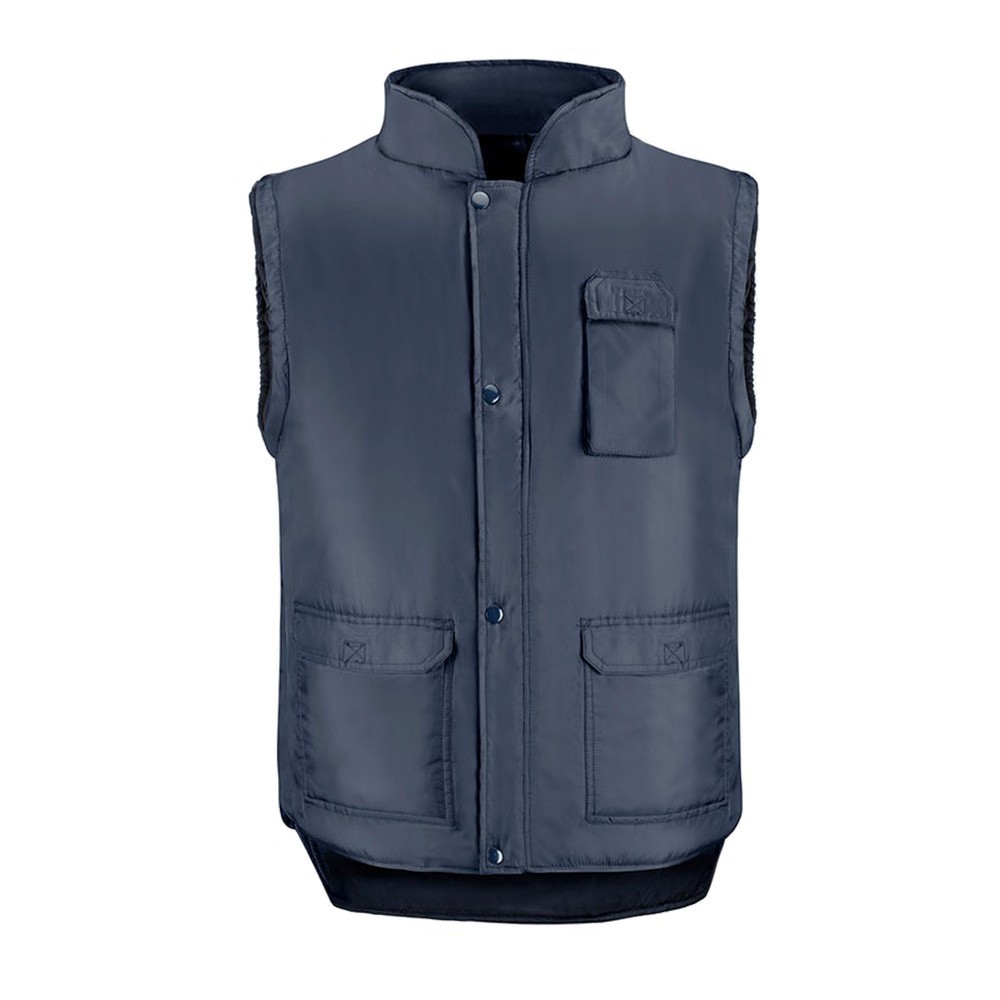Chaleco Multibolsillos Azul  Xl, Chaleco Poliester Con 3 Bolsillos Esteriores y Uno Interior, Chaleco Trabajo, Chaleco Laboral a