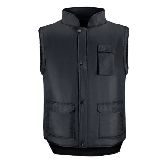 Chaleco Multibolsillos Negro XXL, Chaleco Poliester Con 3 Bolsillos Esteriores y Uno Interior, Chaleco Trabajo, Chaleco Laboral 