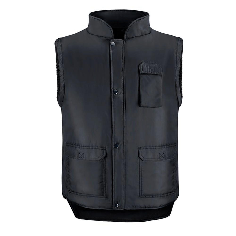 Chaleco Multibolsillos Negro XXL, Chaleco Poliester Con 3 Bolsillos Esteriores y Uno Interior, Chaleco Trabajo, Chaleco Laboral 