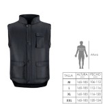 Chaleco Multibolsillos Negro XXL, Chaleco Poliester Con 3 Bolsillos Esteriores y Uno Interior, Chaleco Trabajo, Chaleco Laboral 